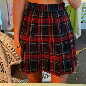 Real Vintage Plaid Pleated Skirt